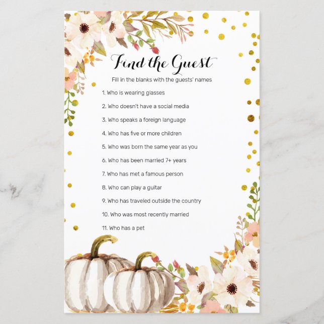 金ゴールドカボチャの水の色ゲストゲームを見つける (正面)