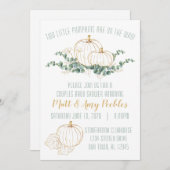 金ゴールドカボチャツインベビーシャワー招待状 招待状 (正面/裏面)