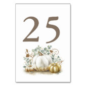 金ゴールドカボチャ秋の結婚式テーブル番号札 テーブルナンバー (裏面)