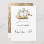 金ゴールドカボチャ秋の結婚式ブライデスメイド提案 招待状 (正面/裏面)