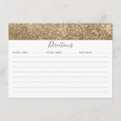 金ゴールドカボチャ秋ブライダルシャワーレシピ エンクロージャーカード (裏面)