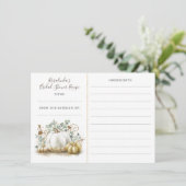 金ゴールドカボチャ秋ブライダルシャワーレシピ エンクロージャーカード (スタンド正面)