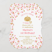 金ゴールドカボチャ第1誕生日ブラケット招待状 招待状 (正面/裏面)