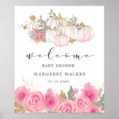 金ゴールドカボチャ赤ちゃんシャワー歓迎ポスター ポスター (正面)