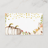 金ゴールドカボチャ赤ちゃんシャワー – おむつラッフルカード エンクロージャーカード (裏面)