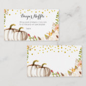 金ゴールドカボチャ赤ちゃんシャワー – おむつラッフルカード エンクロージャーカード (正面/裏面)