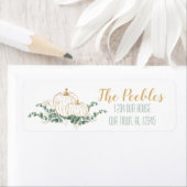 金ゴールドカボチャ赤ちゃんシャワー – カスタムアドレス ラベル (インサイチュ)