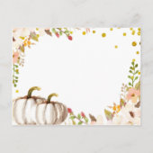 金ゴールドカボチャ赤ちゃんシャワー – 本の付属品を持って来る インビテーションポストカード (裏面)