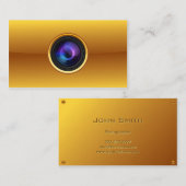 金ゴールドカメラカメラマンの名刺 名刺 (正面/裏面)