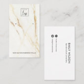 金ゴールドカラカッタ大理石スタッドイヤリングディスプレイカード 名刺 (正面/裏面)
