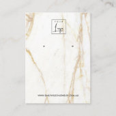 金ゴールドカラカッタ大理石スタッドイヤリングディスプレイカード 名刺 (正面)