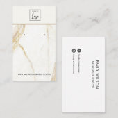 金ゴールドカラカッタ大理石スタッドイヤリングディスプレイカード 名刺 (正面/裏面)