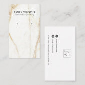 金ゴールドカラカッタ大理石テクスチャスタッドイヤリングディスプレイ 名刺 (正面/裏面)