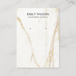 金ゴールドカラカッタ大理石テクスチャスタッドイヤリングディスプレイ 名刺