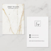 金ゴールドカラカッタ大理石テクスチャスタッドイヤリングディスプレイ 名刺 (正面/裏面)