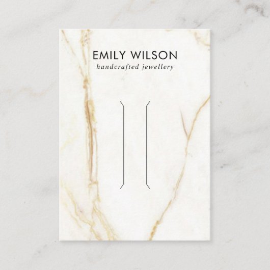 金ゴールドカラカッタ大理石テクスチャヘアークリップディスプレイ 名刺 (正面)