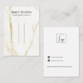 金ゴールドカラカッタ大理石テクスチャヘアークリップディスプレイ 名刺 (正面/裏面)