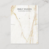 金ゴールドカラカッタ大理石ネックレスイヤリングディスプレイ 名刺 (正面)