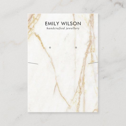 金ゴールドカラカッタ大理石ネックレスイヤリングディスプレイ 名刺 (正面)