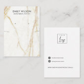 金ゴールドカラカッタ大理石ネックレスイヤリングディスプレイ 名刺 (正面/裏面)