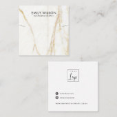 金ゴールドカラカッタ大理石ネックレスブレスレットディスプレイ スクエア名刺 (正面/裏面)