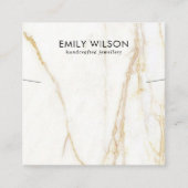 金ゴールドカラカッタ大理石ネックレスブレスレットディスプレイ スクエア名刺 (正面)