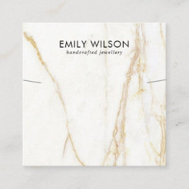 金ゴールドカラカッタ大理石ネックレスブレスレットディスプレイ スクエア名刺