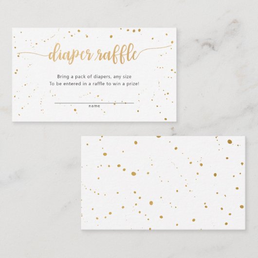 金ゴールドカラグラフィー中性おむつラッフルチケット 名刺 (正面/裏面)