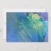 金ゴールドカラフルアルコールインク抽象芸術アートカ空白のード サンキューカード (正面)