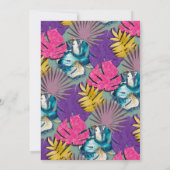 金ゴールドカラフルインビタ鮮やかットを持つ熱帯植物 招待状 (裏面)