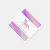 金ゴールドカラフルグリッタースペクトルユニコーン誕生日 スタンダードカクテルナプキン (角)