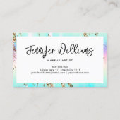 金ゴールドカラフルグリッターモダンメイクアーティストスクリプト 名刺 (裏面)