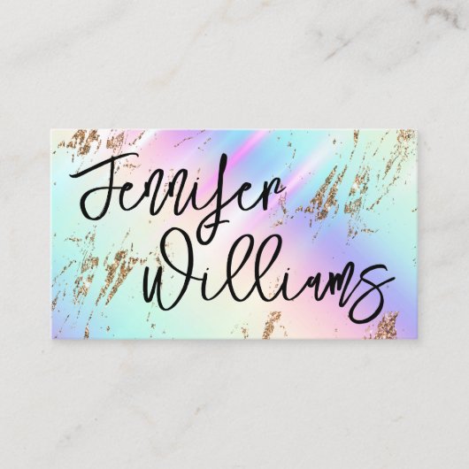 金ゴールドカラフルグリッターモダンメイクアーティストスクリプト 名刺 (正面)