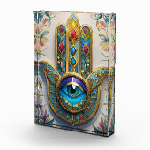 金ゴールドカラフルフィリグリーブルーグリーン三眼ハムザ フォトブロック (右)