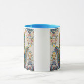 金ゴールドカラフルフィリグリーブルーグリーン三眼ハムザ マグカップ (中央)