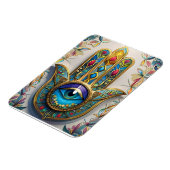 金ゴールドカラフルフィリグリーブルーグリーン三眼ハムザ マグネット (左側)