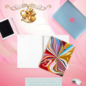 金ゴールドカラフルフラワーモノグラム液化抽象芸術 プランナー手帳