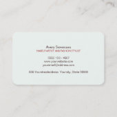 金ゴールドカラフルフローラメイクアップアーティストエレガントサロン 名刺 (裏面)