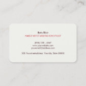 金ゴールドカラフルフローラメイクアップアーティストエレガントサロン 名刺 (裏面)