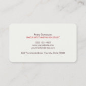 金ゴールドカラフルフローラメイクアップアーティストエレガントサロン 名刺 (裏面)