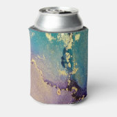 金ゴールドカラフルマーリーモノグラム液体抽象芸術アート 缶クーラー (缶裏面)