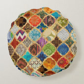 金ゴールドカラフルモロッコオットマンモダンポーフ ラウンドクッション (裏面)