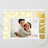 金ゴールドカラフルラブピースJOYフォトフレーム 箔シーズンカード (正面)