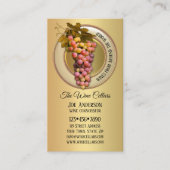 金ゴールドカラフルワインをテーマにした名刺の葡萄 名刺 (正面)