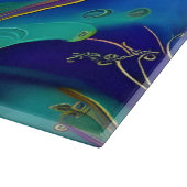 金ゴールドカラフル抽象芸術ブルーパープルリボン カッティングボード (角)