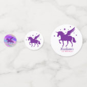 金ゴールドカラフル斑紫ユニコーン誕生日 コンフェッティ (正面)