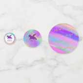 金ゴールドカラフル斑紫ユニコーン誕生日 コンフェッティ (裏面)