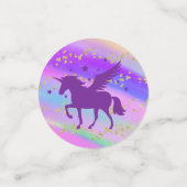 金ゴールドカラフル斑紫ユニコーン誕生日 コンフェッティ (スモール正面)