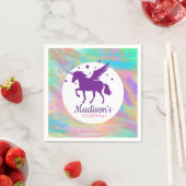 金ゴールドカラフル斑紫ユニコーン誕生日 スタンダードカクテルナプキン (インサイチュ)