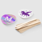 金ゴールドカラフル斑紫ユニコーン誕生日 ハンドファン (組立なし)